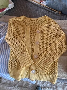 Yellow crochet sweater